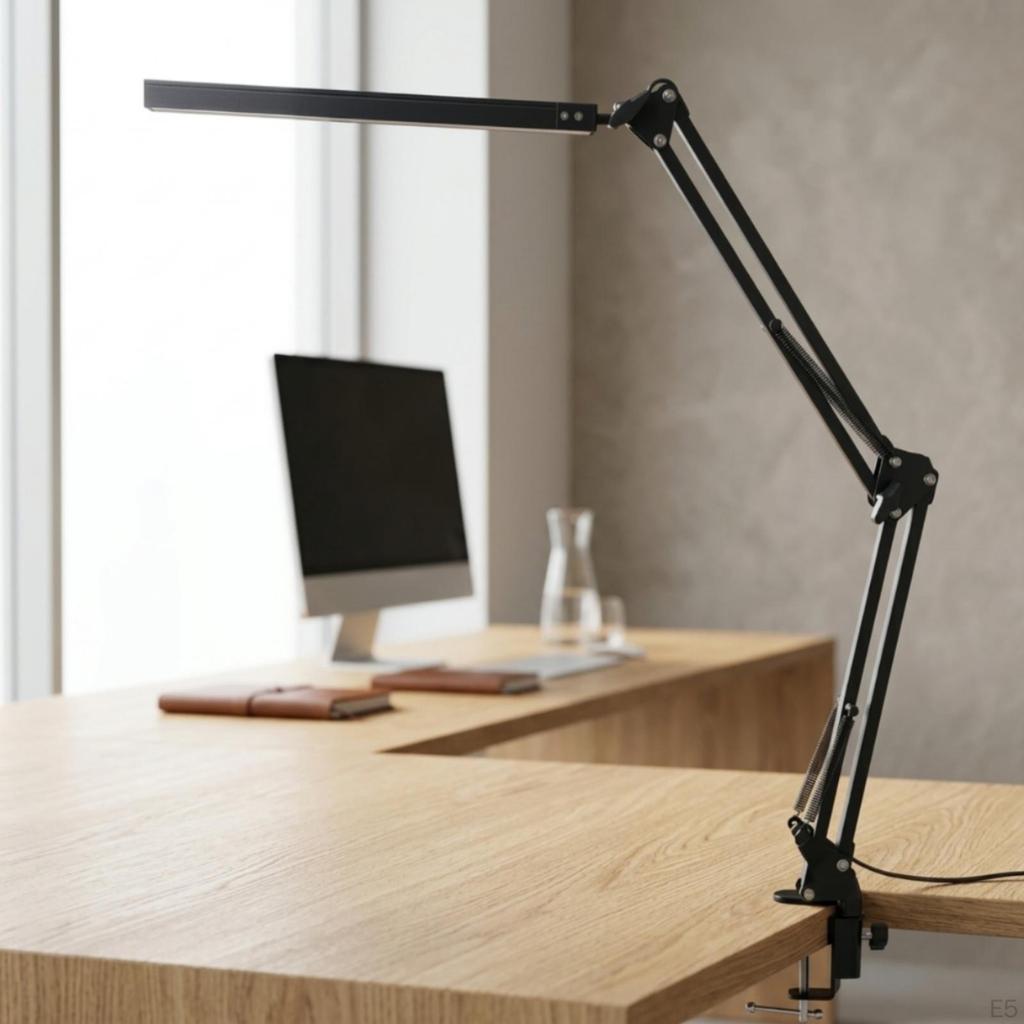 LED Desk Lamp with Clamp Adjustable SpaceSaving Reading Light for