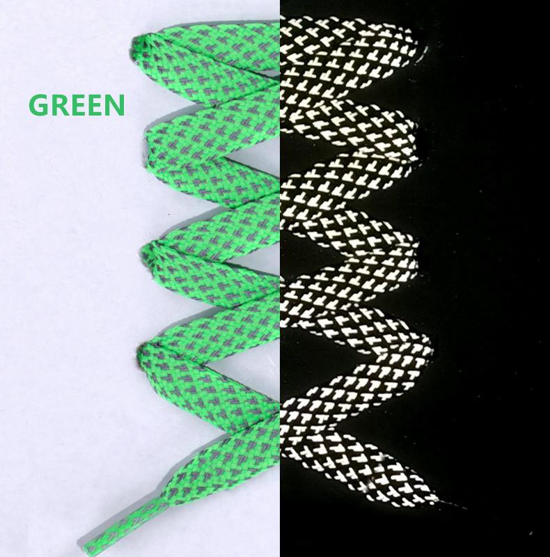 1 para odblaskowych sznurowadeł płaskie sznurowadła do sneakersów kolorowe odblaskowe sznurowadła świetlne sznurowadła 100/120/140/160CM sznurki