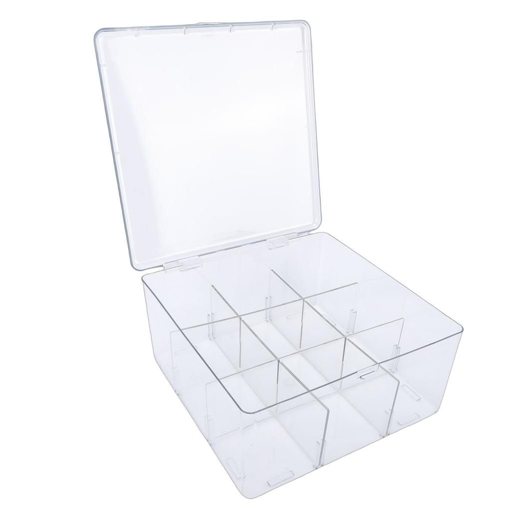Trading Card Storage Box 9 Grid Card Organizer Detachable Holds 1500 Cards with Lid Dust Proof for Collectors