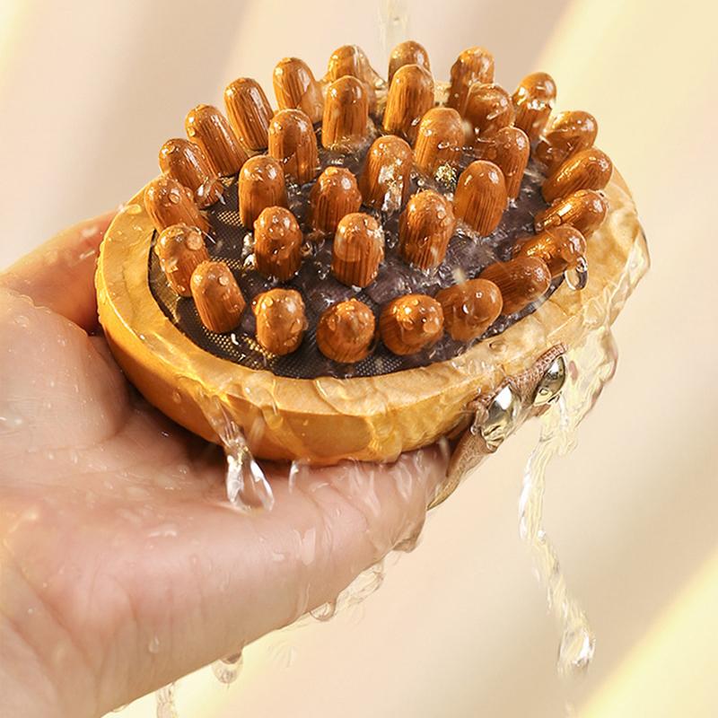 Body Anti Cellulite Cushion Meridian Brush Multi-Functional Wooden Spa Air Cushion Massage Hair Comb Scalp Body Massage Brush