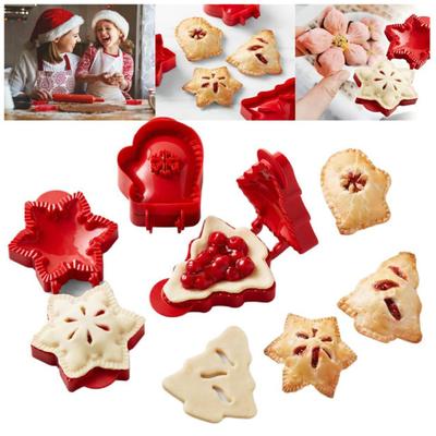3 Stück/Set Keksformen Weihnachten, Lebensmittelqualität, verschiedene Formen, antihaftbeschichtet, leicht zu lösende Teigpresse, Taschenhandkuchenformen, Urlaubskochwerkzeug