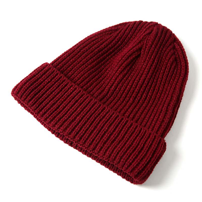 Unisex Fashion Solid Color Beanie Hat Stretch Soft Knit Cotton Cap Winter Warm Hat Couple Hat