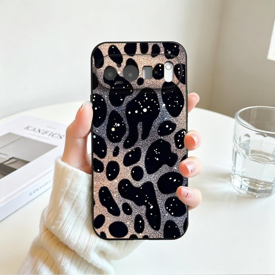 Black Glitter Leopard Funda Phone Cover Case for Google Pixel 11 pro 9a 6a 10a 6 7 8 Pro 7a 10 9 Pro XL 11ProXL 8a