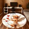 1pc Cupid Love Round Chair mat office Area Rug - Non-Slip, Floor Mat for Office, Bedroom, Ideal home decor gift c0112135