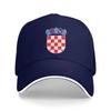 Individuelle Kroatien Wappen Baseballkappe Damen Unisex Atmungsaktiv Kroatische Flagge Papa Hut Outdoor