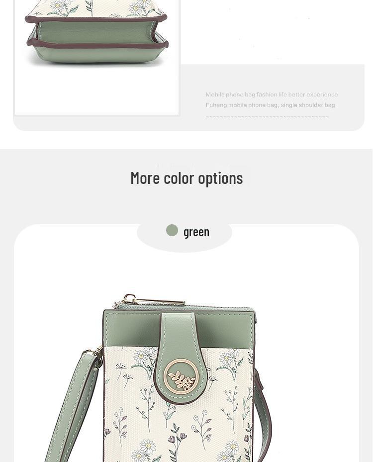 New Women's Stylish Coin Purse & Phone Bag: Summer Shoulder and Crossbody Messenger with Sweet Print