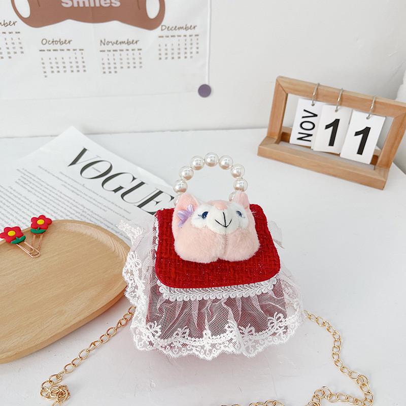 Stylish Children's Mini Red Handbag With Pearl Accent Perfect For New Year Celebrations