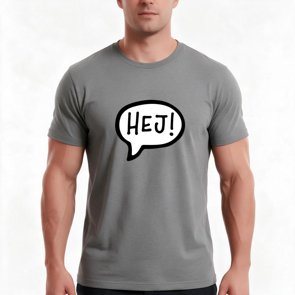 Hej Danish Swedish Greeting Hi Hello Tshirt Summer Casual Cotton Tee Oversized Streetwear Tops Vintage Graphic Print