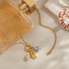 Charms Stainless Steel Conch Seashell Ceramic Beads Pendant  Women's Necklace Fashion Summer Jewelry 18K Gold Plated Gift