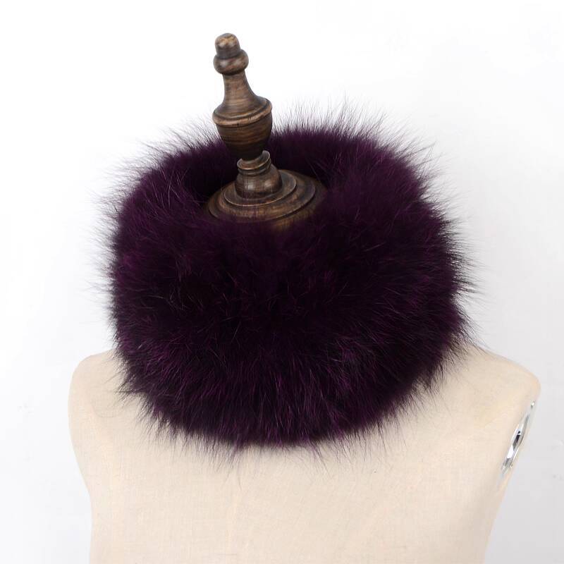 Echter Fuchsfellschal Handgestrickter Pelz-Nackenschal Winter Elastisches Stirnband Pelzschal Plüsch Warm Dicke Nackenwärmer