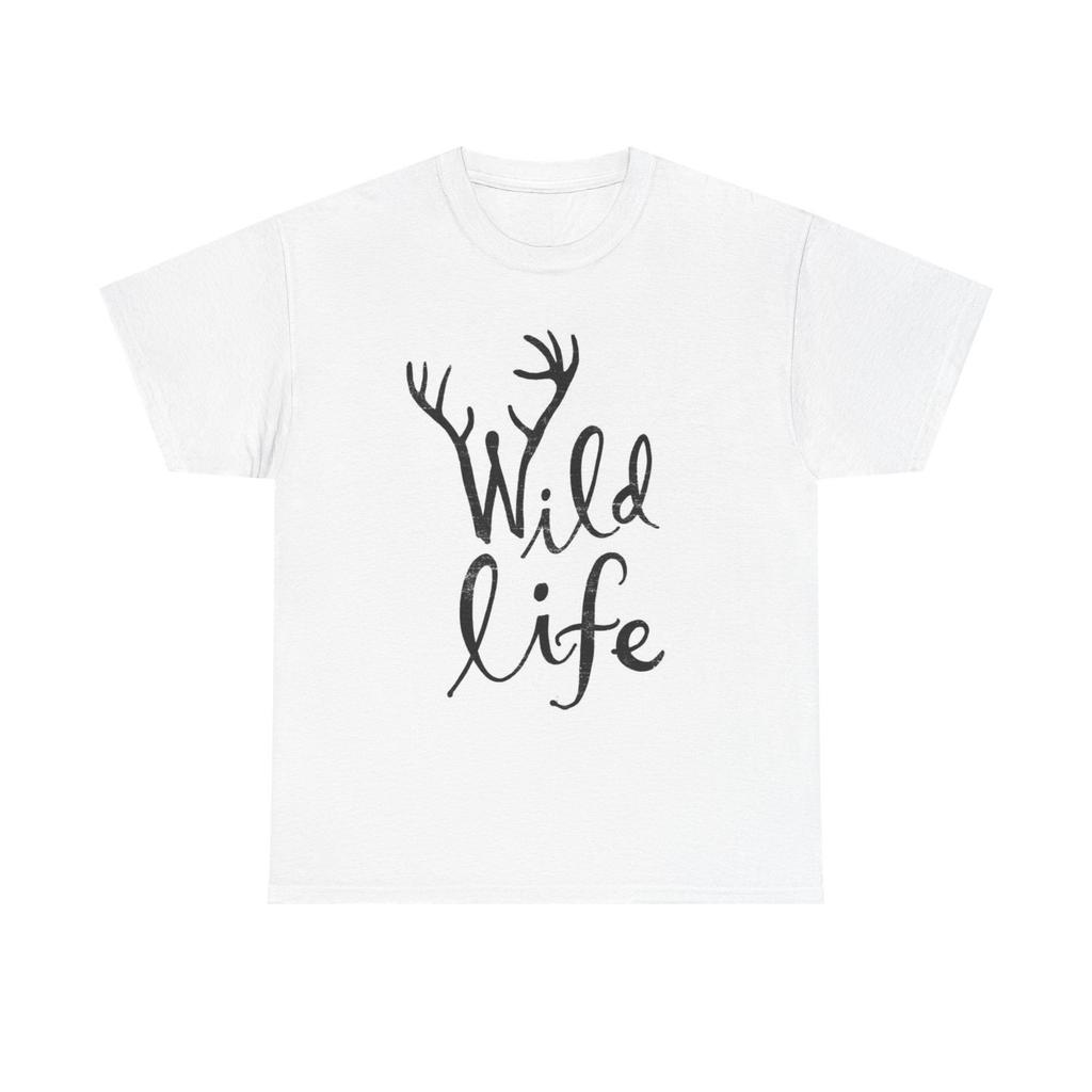 Wild Life Graphic T Shirt Men's Heavy Cotton Tee Outdoors Camping
