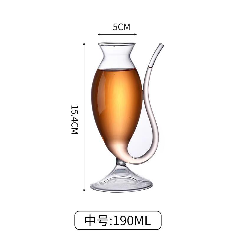 Creative curved mouth Vampire wine glass High borosilicate Glass Cocktail Glass