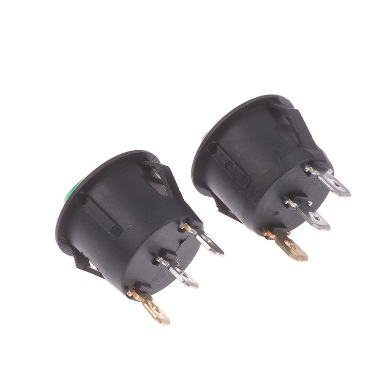 5Pcs KCD1 On/Off 3-Pin 2-Position Snap 20A 12V Red Green LED Round Boat Rocker Switch With LED Small Toggle For Car