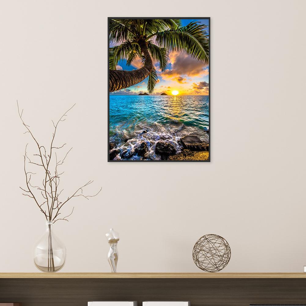 

Алмазная живопись 5D DIY Full. Кокосовое дерево море Full Square 30*40 cm