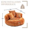Lazy Sofa Lounger High Back Bean Bag Chair with Three Cushions for Adults and Children, Gaming Chair for Bedroom, Office (Orange Chenille)