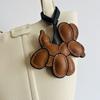 Handmade Genuine Leather Balloon Dog Keychain, Cute for Couples