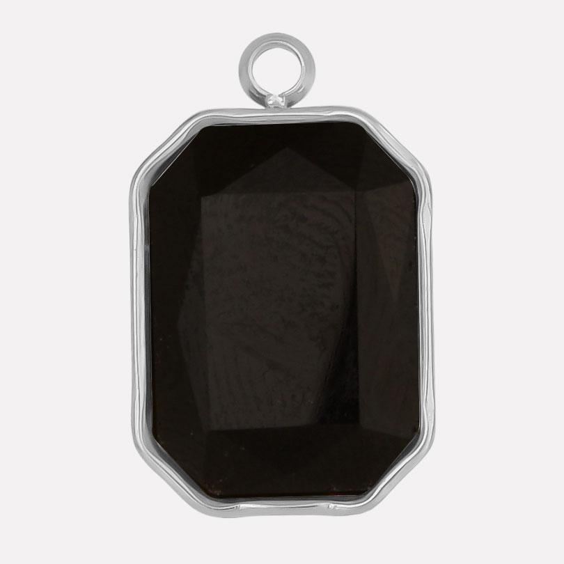 High Quality Big Glass Rhinestone Stainless Steel Rectangle Charms For Jewelry Making Supplies Real Gold Plated No Fade Pendants