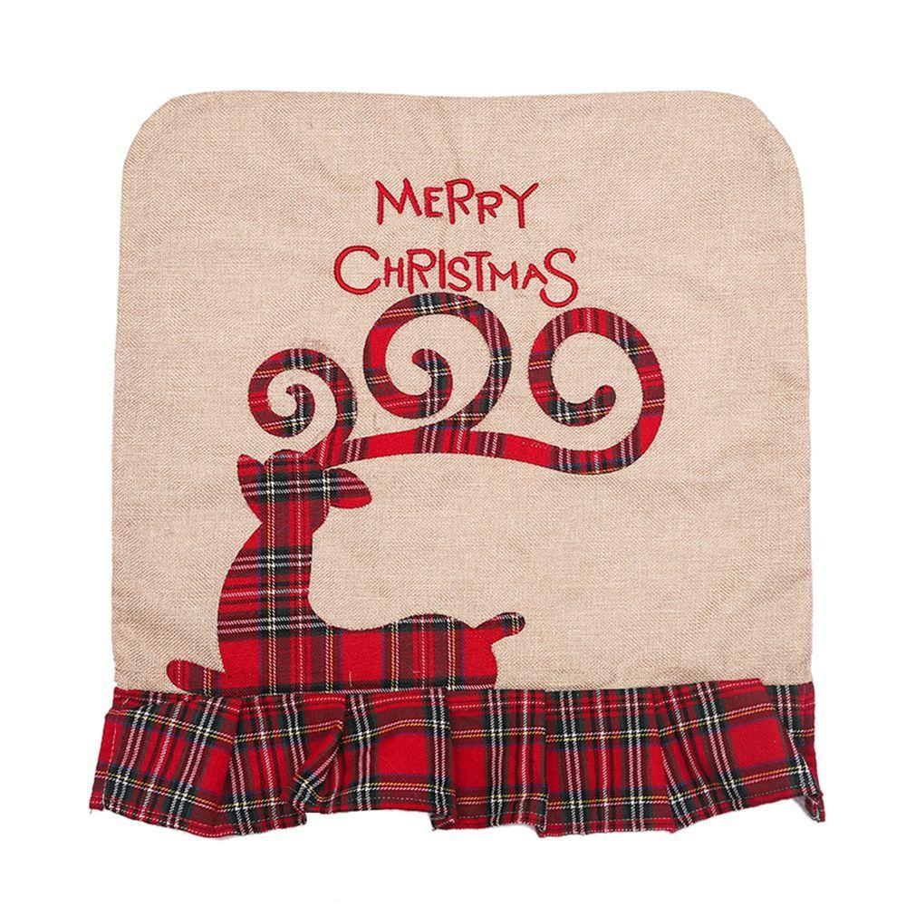 Decor Santa Claus New Year Kitchen Supplies Christmas  Decorations Chair Covers Chair Seat Cover
