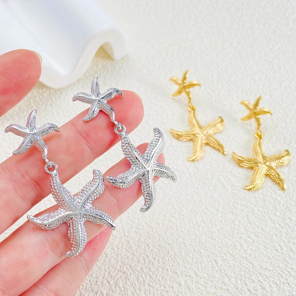 Golden Starfish Dangle Earrings Bohemian Starfish Drop Earrings Starfish Stud Earrings  Lady/Gifts