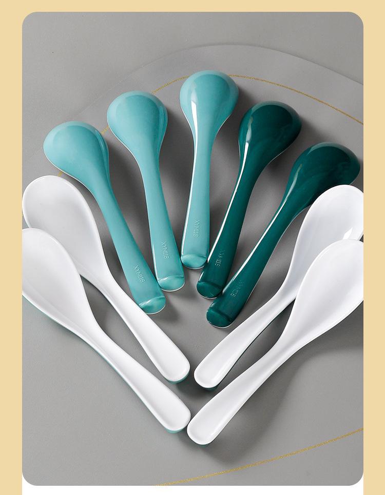 Xiangyuanmei Colorful Melamine Soup Spoon - Restaurant & Hotel Stirring Spoon, Imitation Porcelain, Plastic, for Hot Pot