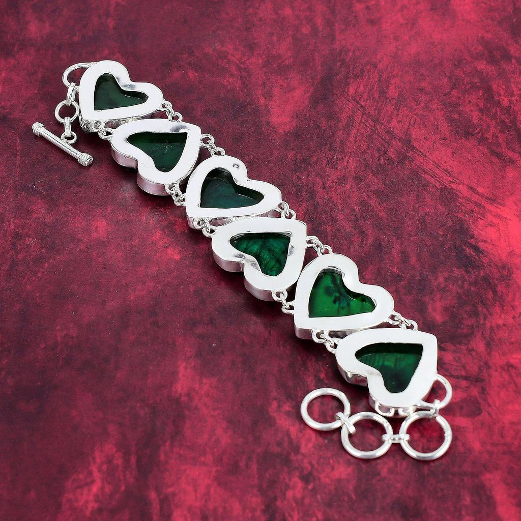 Green Flash Labradorite Bracelet, 925 Solid Sterling Silver Jewelry, Amazing Gemstone Bracelet, Handmade Jewelry, Bracelet Gift For her