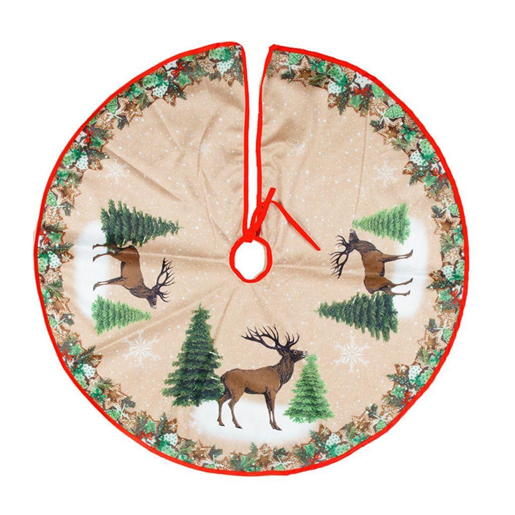 

Ornament Carpet Non-woven Xmas Decor Xmas Tree Bottom Cover Party Supplies Christmas Tree Skirt yellow Elk