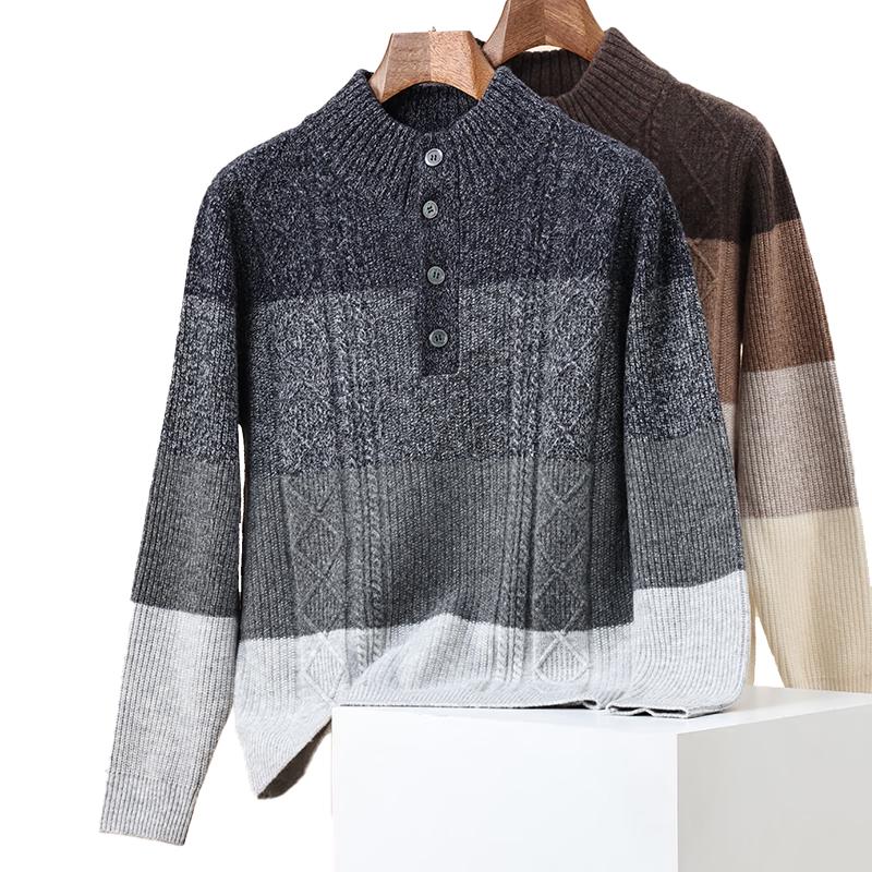 

ROMON Men s 100% Pure Wool Heavyweight Cable Knit Sweater L