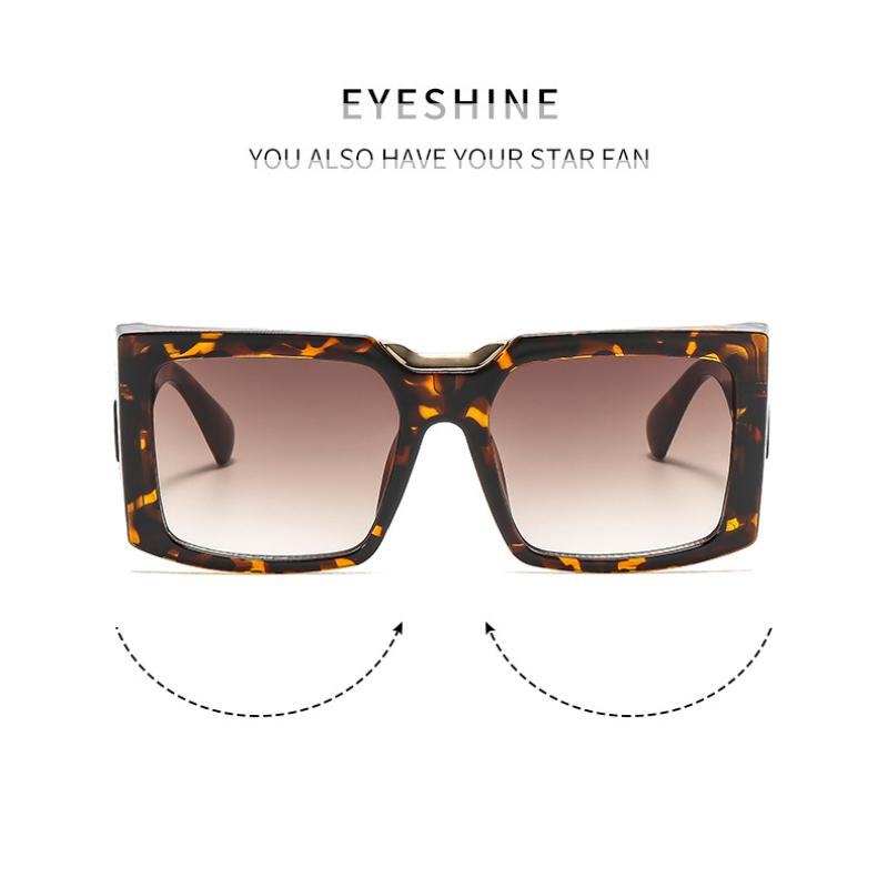 Women's sunglasses, men's and women's fashion square large-frame sunglasses