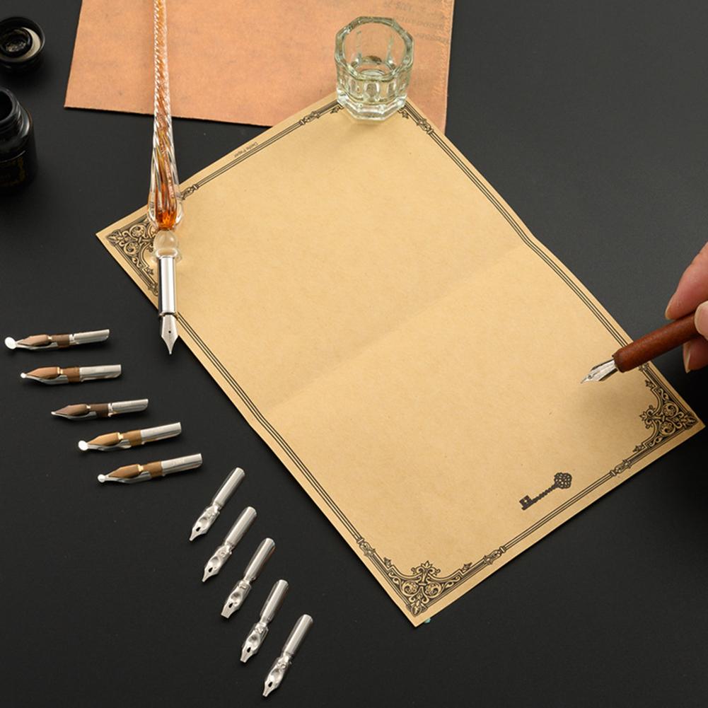 Star Starry Sky Glass Dip Pen Fountain Stationery English Calligraphy Pen Set