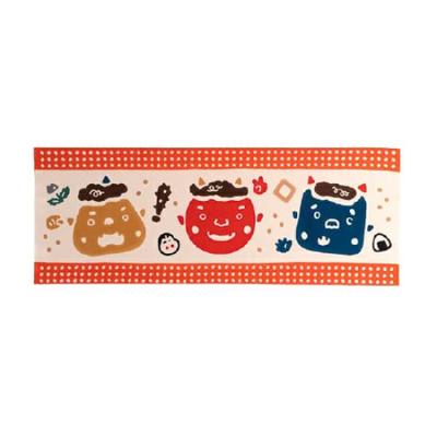 Kamawanu Tenugui Drei Baby-Oni Made in 33cm x Prime Frühlingsmuster Drei Baby-Oni Chū-sen (Tenugui) - Brüder, Japan, Größe 90cm, 100% Baumwolle,