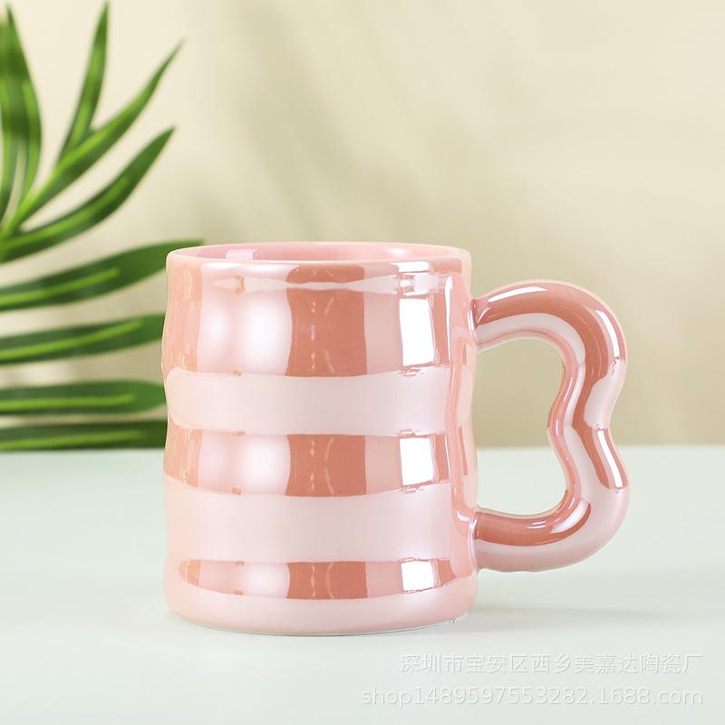 Creative Light Luxury Pearlescent Glaze Boys And Girls High Value Cup Couple Afternoon Tea Souvenir Coffee Cup