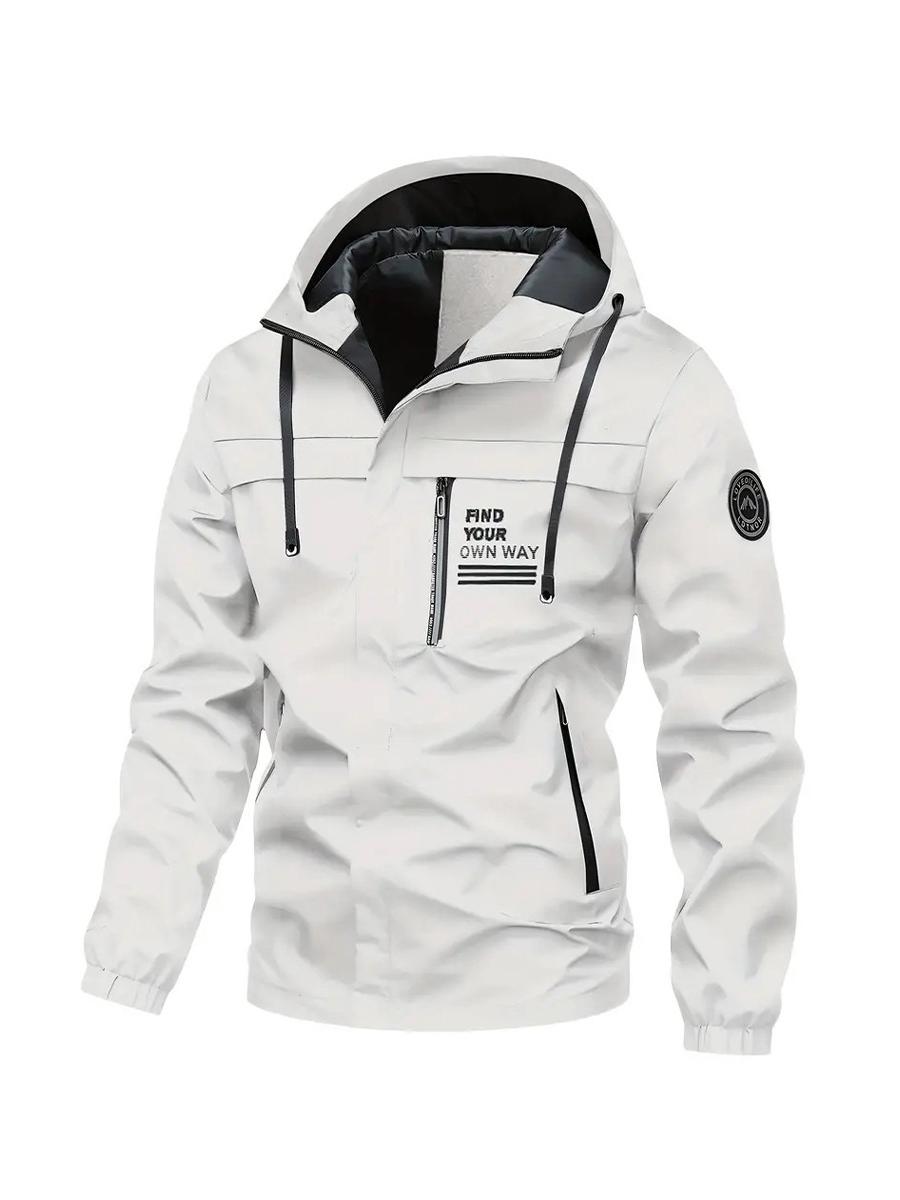 

Мужская водонепроницаемая повседневная куртка для активного отдыха 2024 года — модный весенне-осенний дизайн 3XL белый/слоновая кость