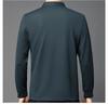 Men's Lapel POLO Shirt - Long Sleeve, Casual Business, Solid Color, Waffle Weave for Spring & Autumn