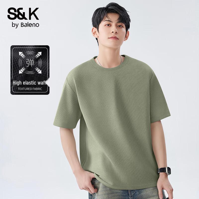 

Baleno S&K Men s Waffle Knit Short Sleeve T-Shirt L