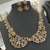 Middle Eastern Zircon Necklace Earrings Set Bridal Wedding Party Wedding Dress High-End Jewelry Flowers