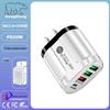 US/EU/UK Travel Phone Charger: Fast PD20W 3-Port USB Adapter