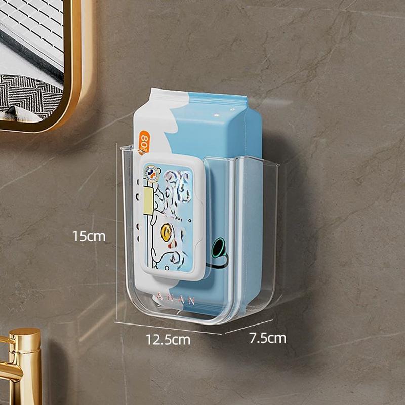 Bathroom Non Perforated Wall Mounted Wet Tissue Storage Box with Large Opening and Strong Load-bearing Large Capacity