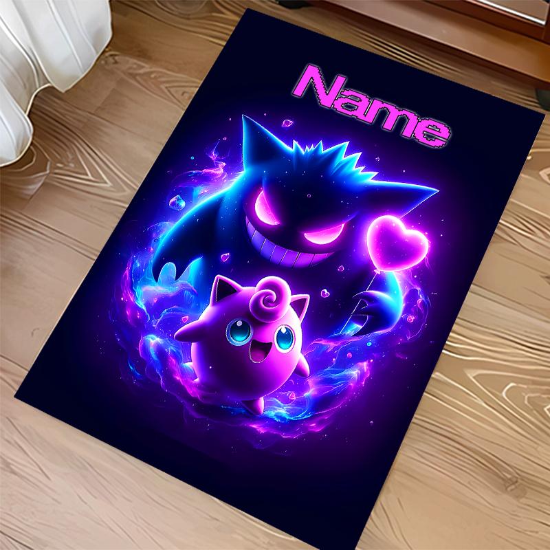 Custom Personalization Pokémon Gengar Print Area Rug - Soft, Washable Non-Slip Indoor Mat,Living Room,Home&Office Decorative Rug