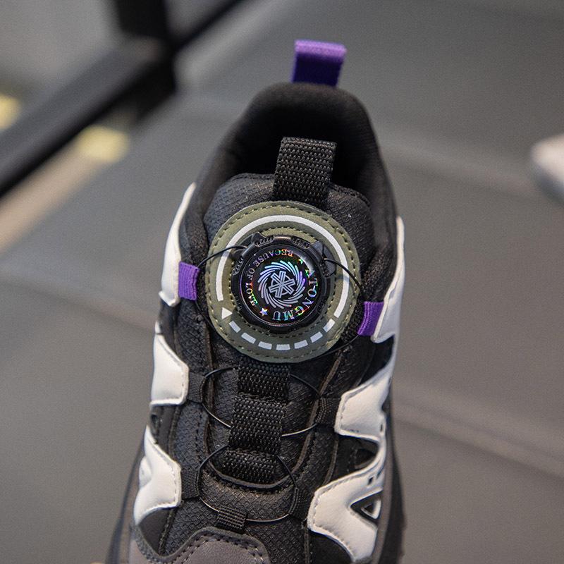 Rotating button fashionable personalized sports shoes spring and autumn new boys and girls shoes design sense high value casual shoes