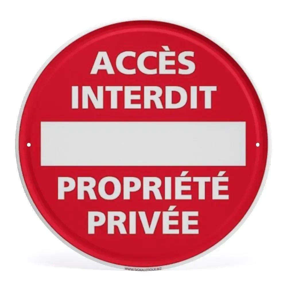 Round Metal Sign No Trespassing Aluminum Sign Private Road Warning Video Surveillance Wall Poster Plate Rigid Safety Sign for Ya