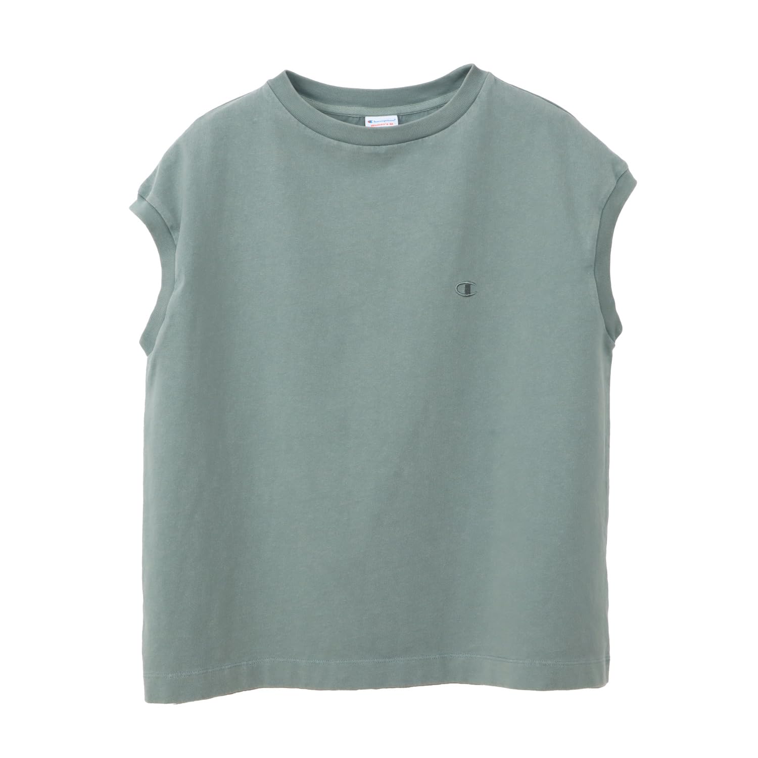 

Champion Sleeveless Crew Neck Tank USA Relax with Embroidered Ash Gray Women s Top, 100% Cotton, Fit, Logo, (CW-B307)