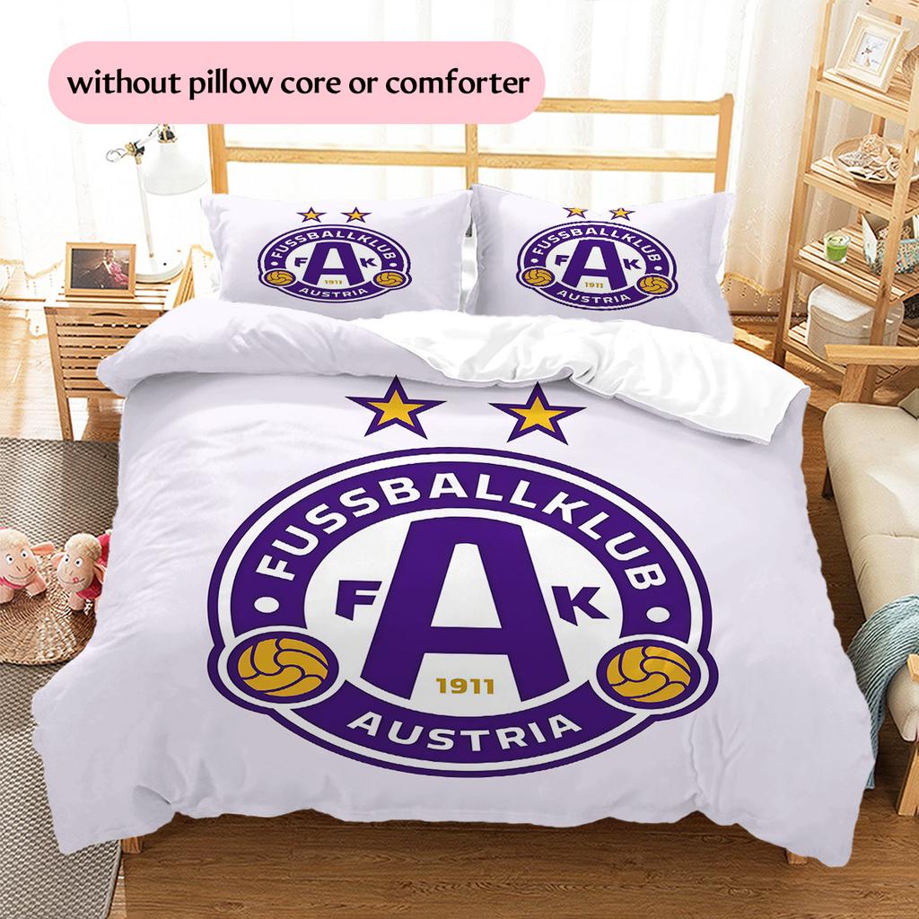 FK Austria Wien Vzorované povlečení Sada prošívaných dekorationů do domácnosti Dárek (1 * povlak na peřinu + 2 * povlak na polštář bez jádra)