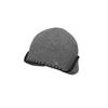 Brown Hat Stitch Point Ear Flap Beanie - Grey