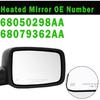 Ram Passenger Right Side Heated Mirror Glass Compatible With 2009-2018 Dodge Ram 1500 2500 Right Power Heated Convex Mirror Glass 68050298AA,