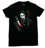 Scream New Adult T-Shirt - Ghostface Holding Bloody Knife Along Kanji