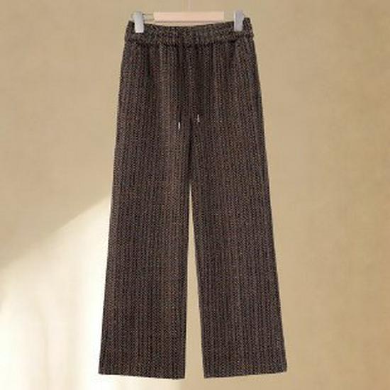 

Women s Fashionable Wide-Leg Pants: Elastic High Waist, Straight Leg, for Spring to Winter, Suitable for Middle-Aged and Elderly 3XL кавовий