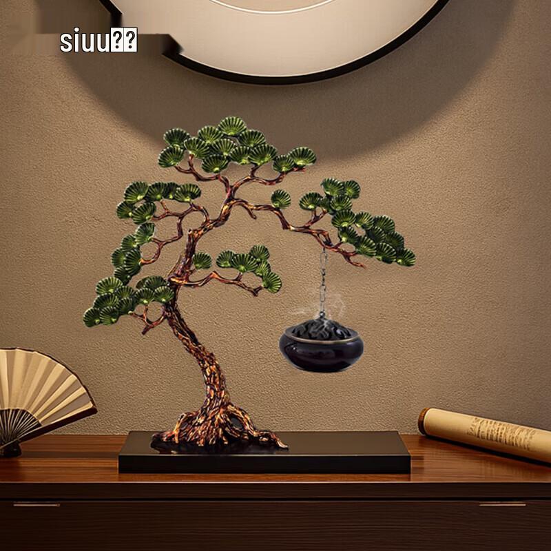 New Chinese Style Welcoming Pine Enamel Zen Hanging Incense Burner