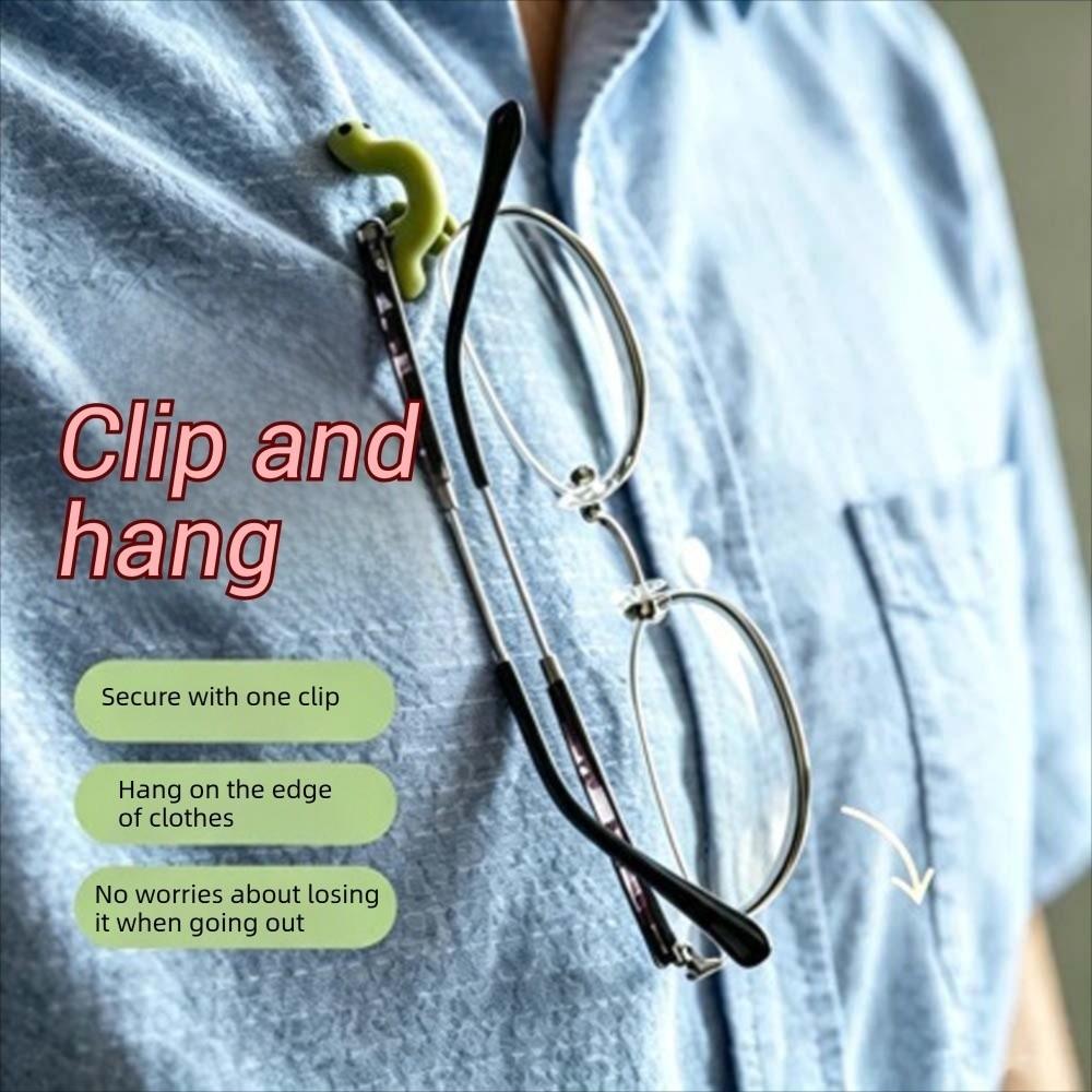 Eye Holder Cater Clip Magnetic Cute Little Bug Brooch Unique Earthworm Eyeglass Clip  Daily Use
