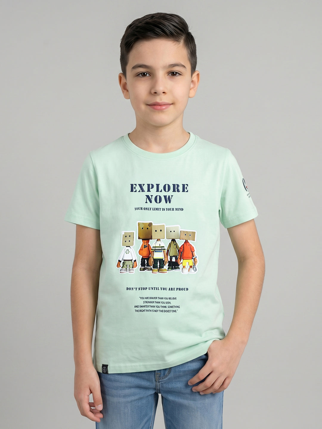Monte Carlo Boy Regular Fit Light Green Tshirt 4-5 Years светло-зеленый