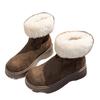 Damen Schneestiefel 2025 Herbst und Winter neue dicksohlige erhöhende Martin Boots Samt Boken kurze Stiefel flauschige warme Baumwollschuhe Tide